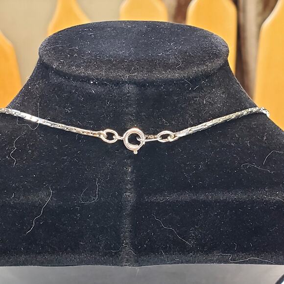 Vintage Napier Silver Tone Box Chain Necklace 14" - Picture 4 of 6
